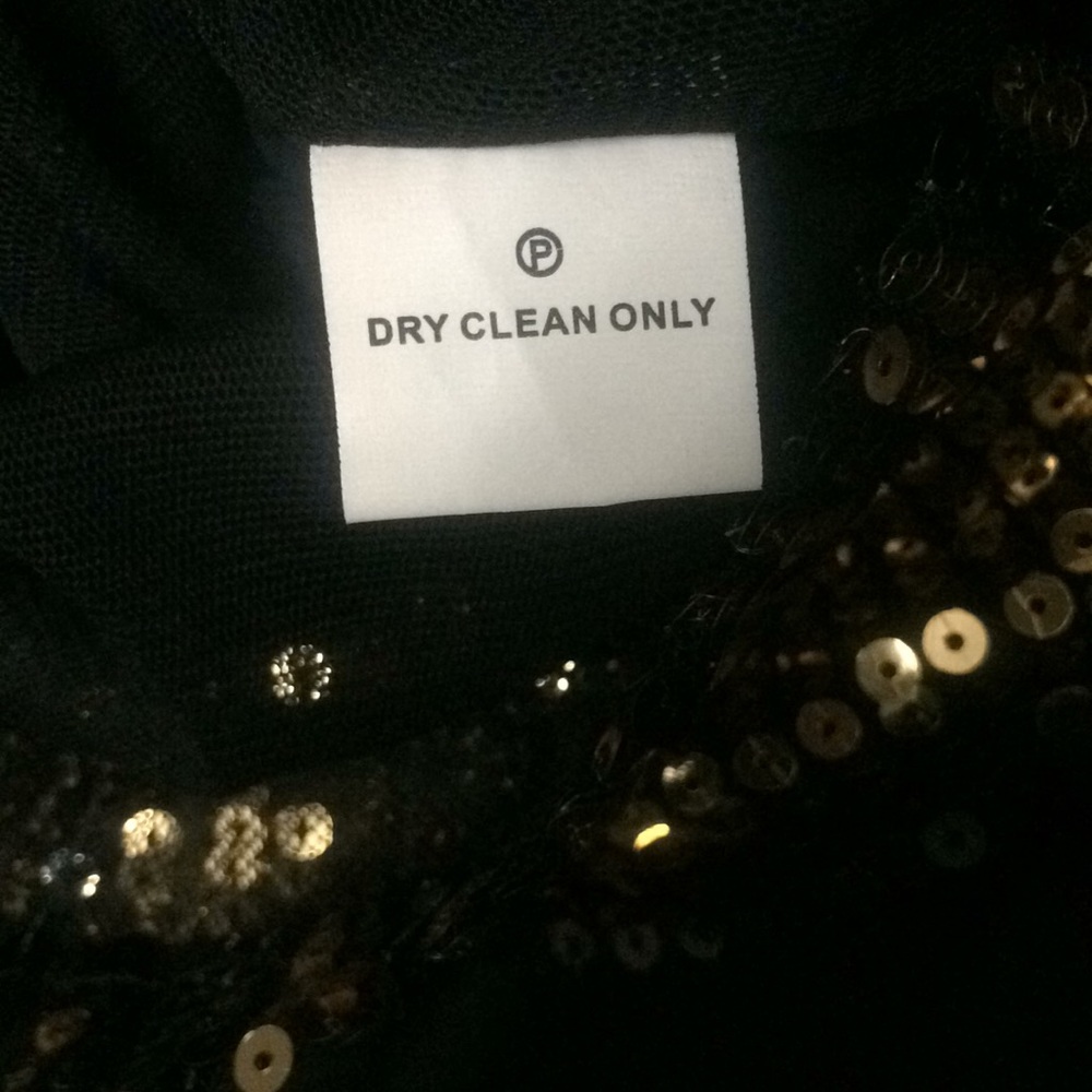 LUXE Evening  black and gold sequin Dress/ XS - Picture 6 of 7